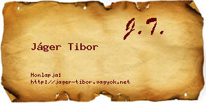 Jáger Tibor névjegykártya